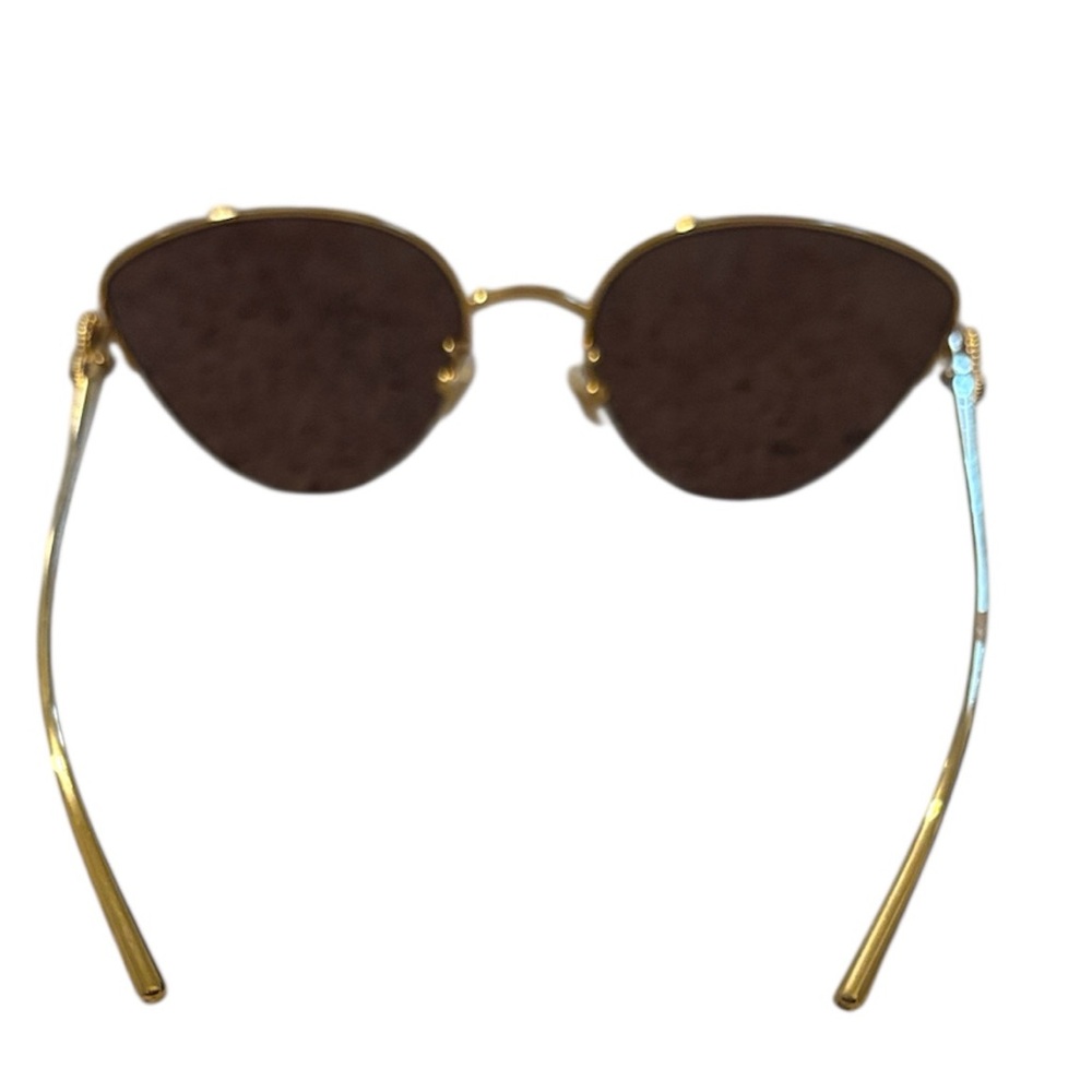Boucheron Gold Frame brown cat eye Sunglasses w/ case, dust bag & original box - Picture 5 of 10